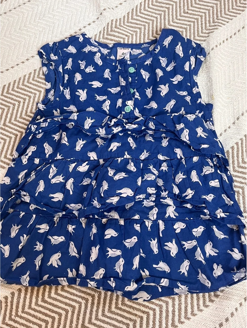 Carter's Toddler Girls 4T Blue Bird Print Dress